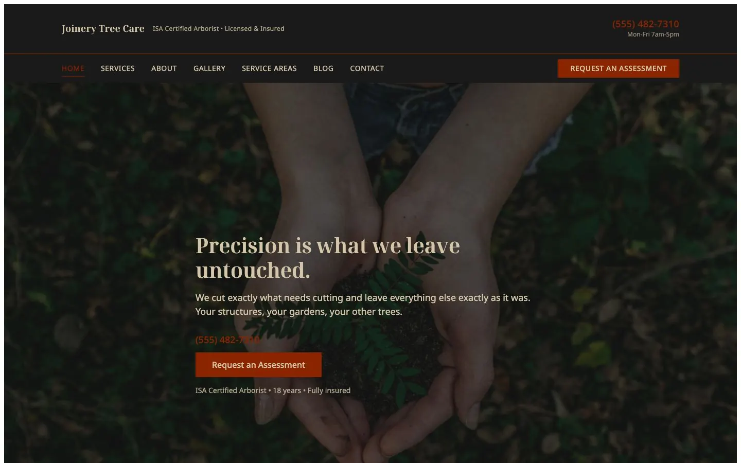 Joinery design on a laptop, sample site for Joinery Tree Care