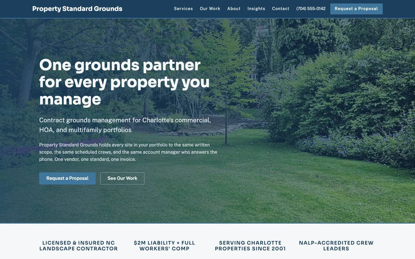 Property Standard design on a laptop, sample site for Property Standard Grounds