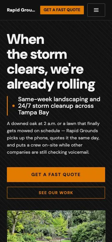 Sample site for Rapid Grounds on a phone